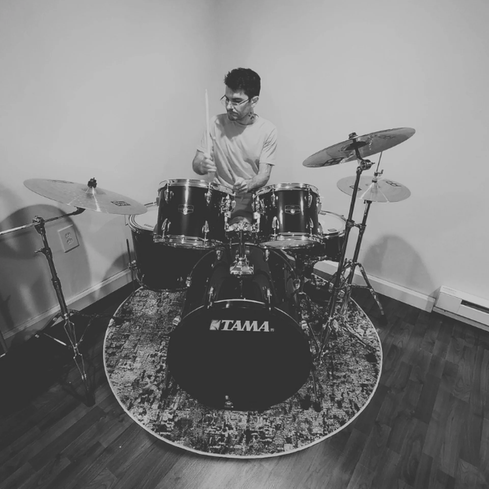 Alex playing drums
