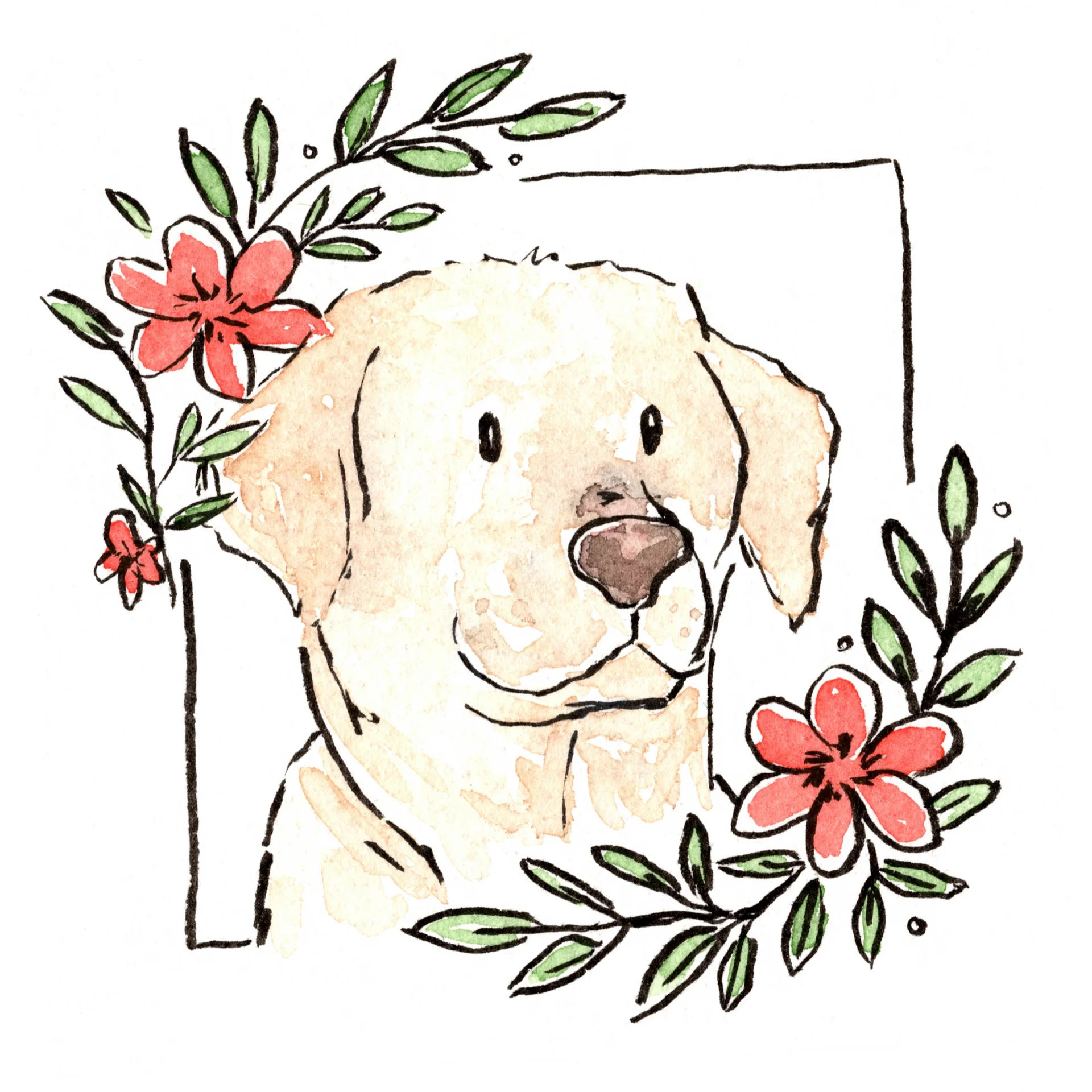 4x4 - Custom Whimsical Pet Portrait - 1 Pet view 2