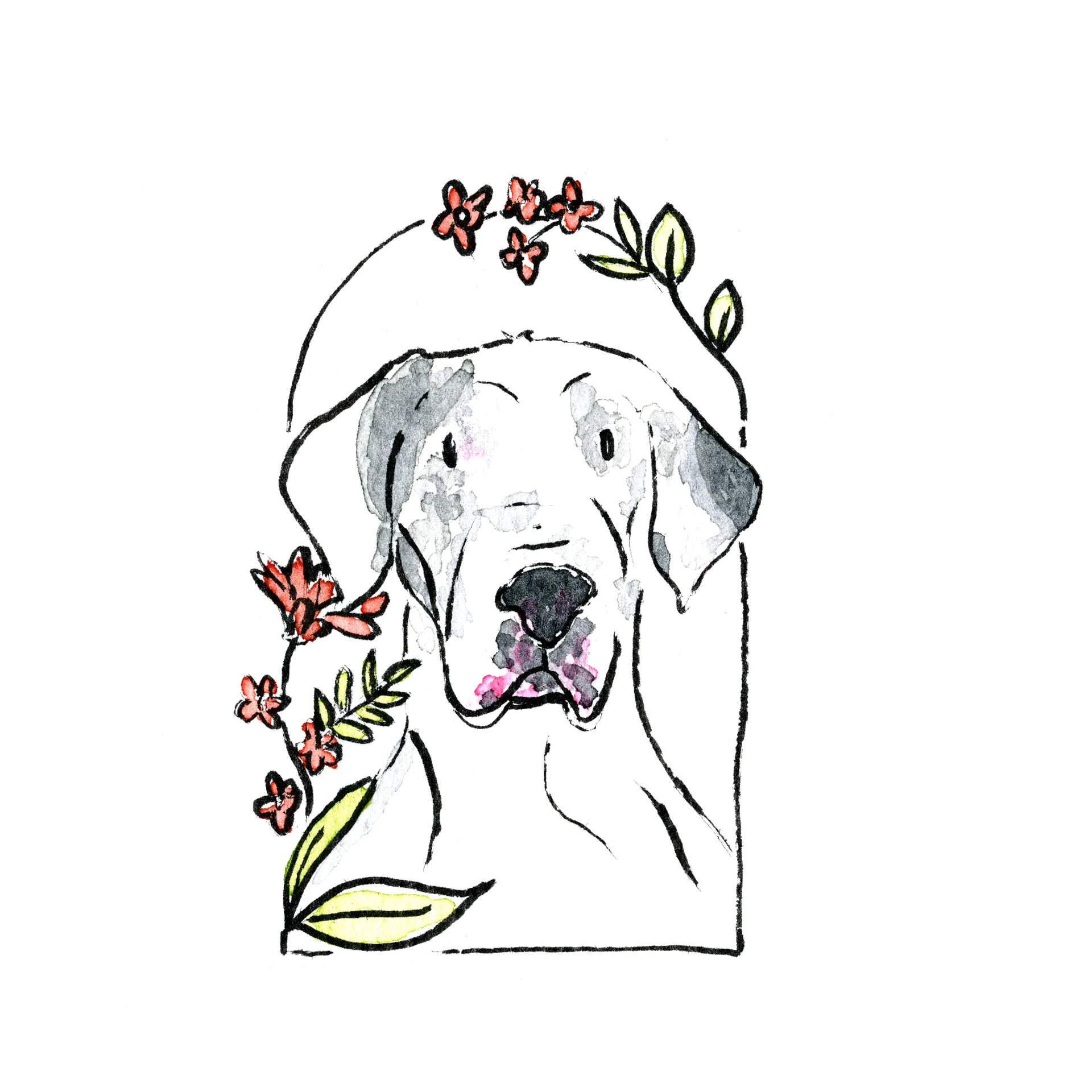 4x4 - Custom Whimsical Pet Portrait - 1 Pet