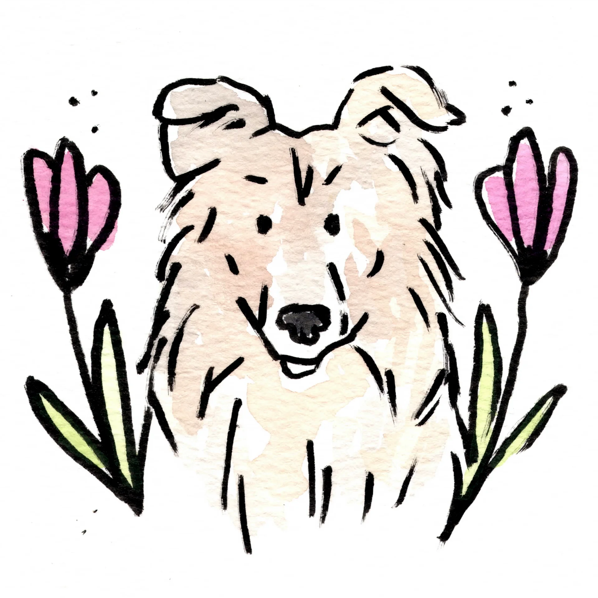 4x4 - Custom Whimsical Pet Portrait - 1 Pet 