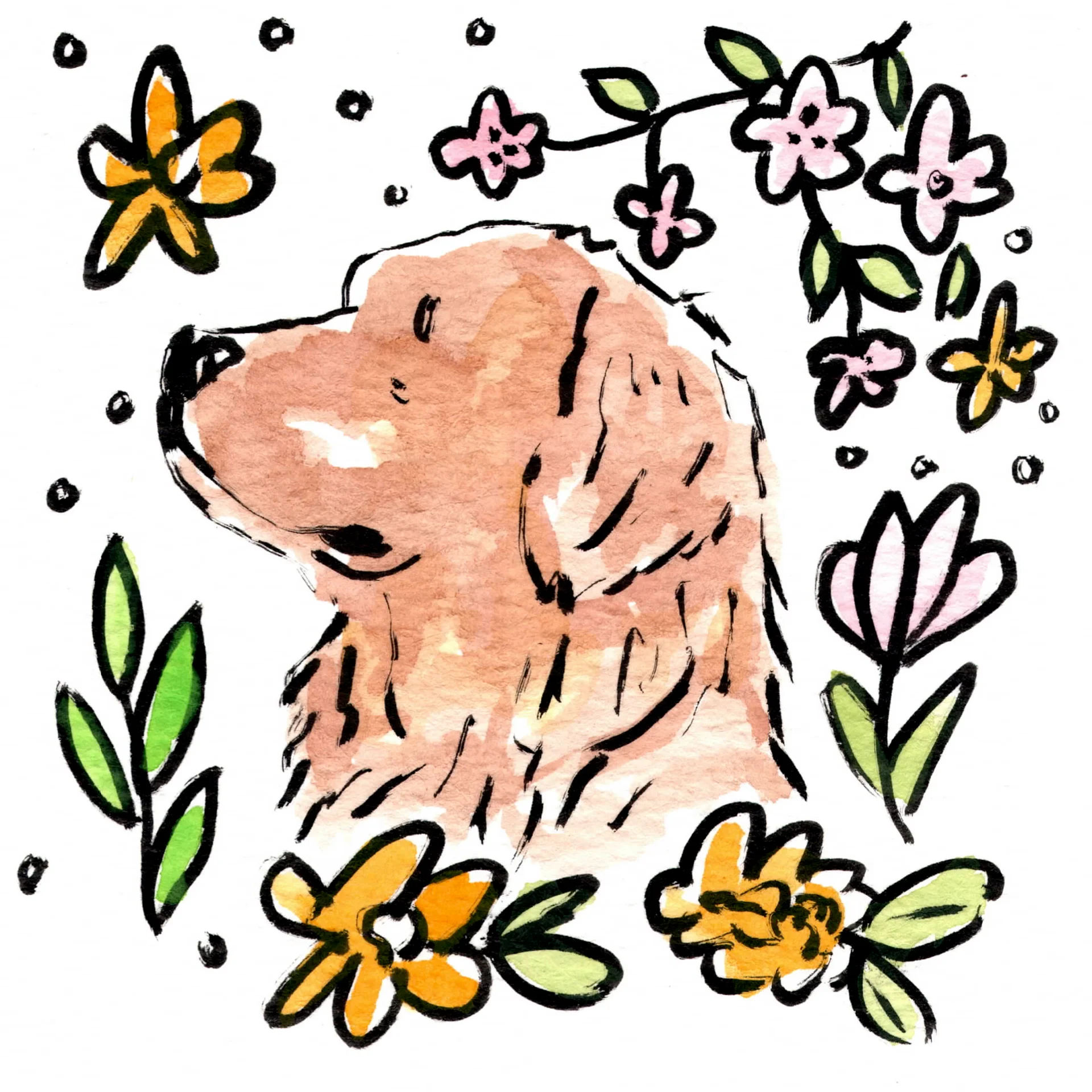 4x4 - Custom Whimsical Pet Portrait - 1 Pet view 4